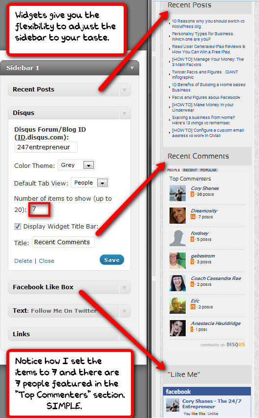 the wordpress sidebar widgets the side bar 10 Reasons why you should switch to Wordpress.org